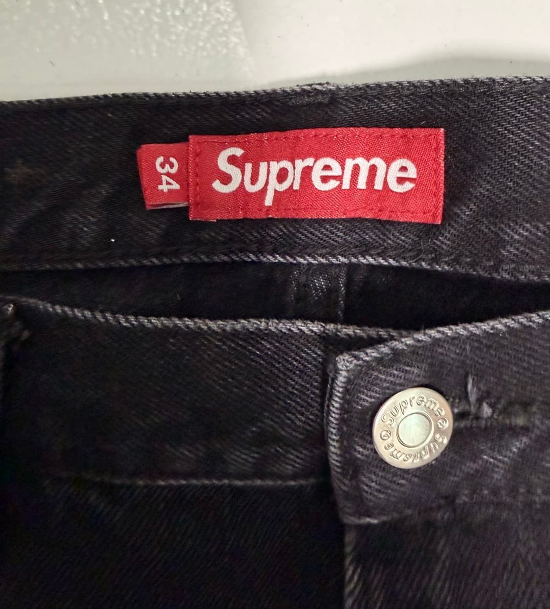 슈프림 배기진 블랙 흑청 34 25SS 상품이미지4