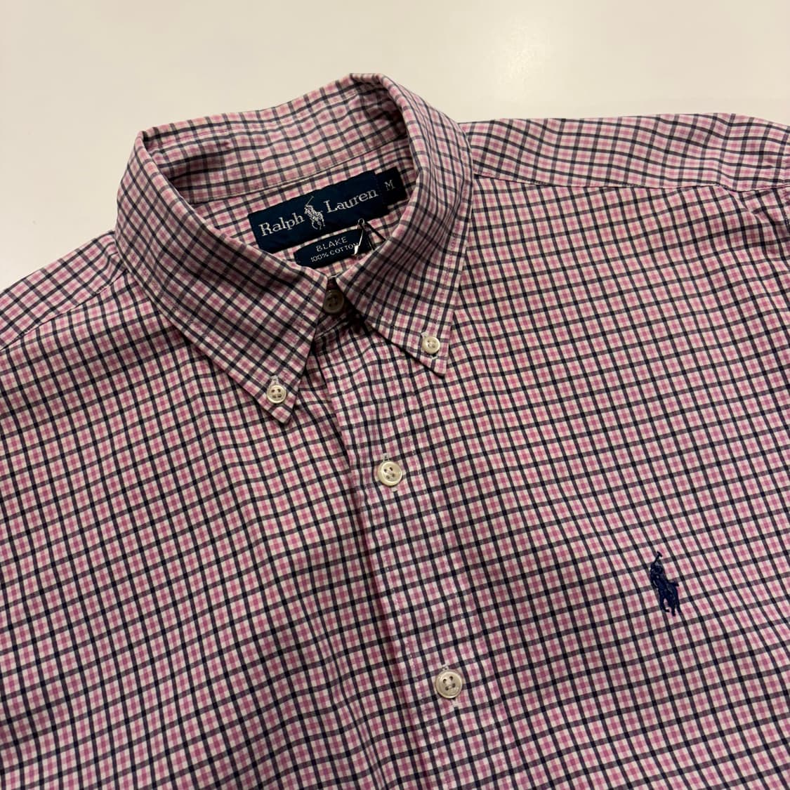 [M] 폴로 랄프로렌 코튼 체크 핑크 셔츠 C707 상품이미지3