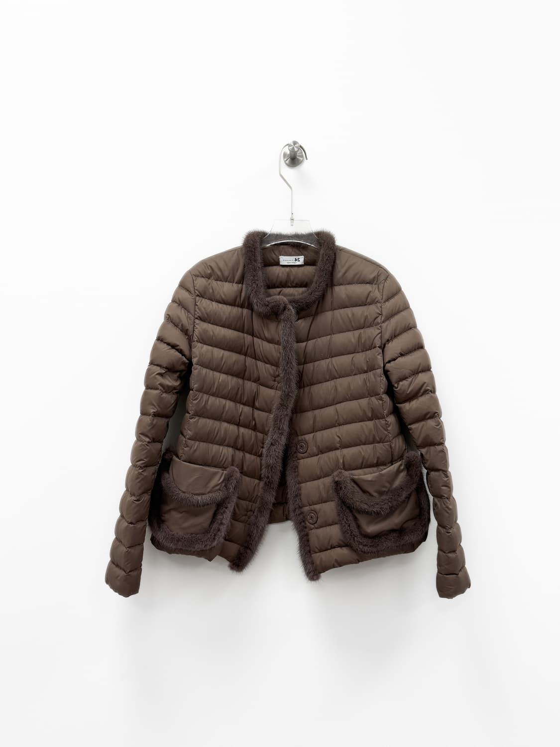 만조니24 밍크 트리밍 라이트 구스 다운 자켓 상품이미지5