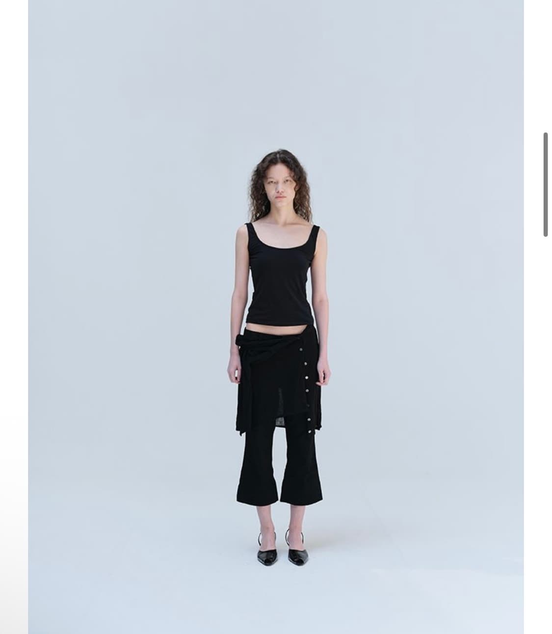 리포스) Back Slit Sleeveless T-Shirts BK M 상품이미지2