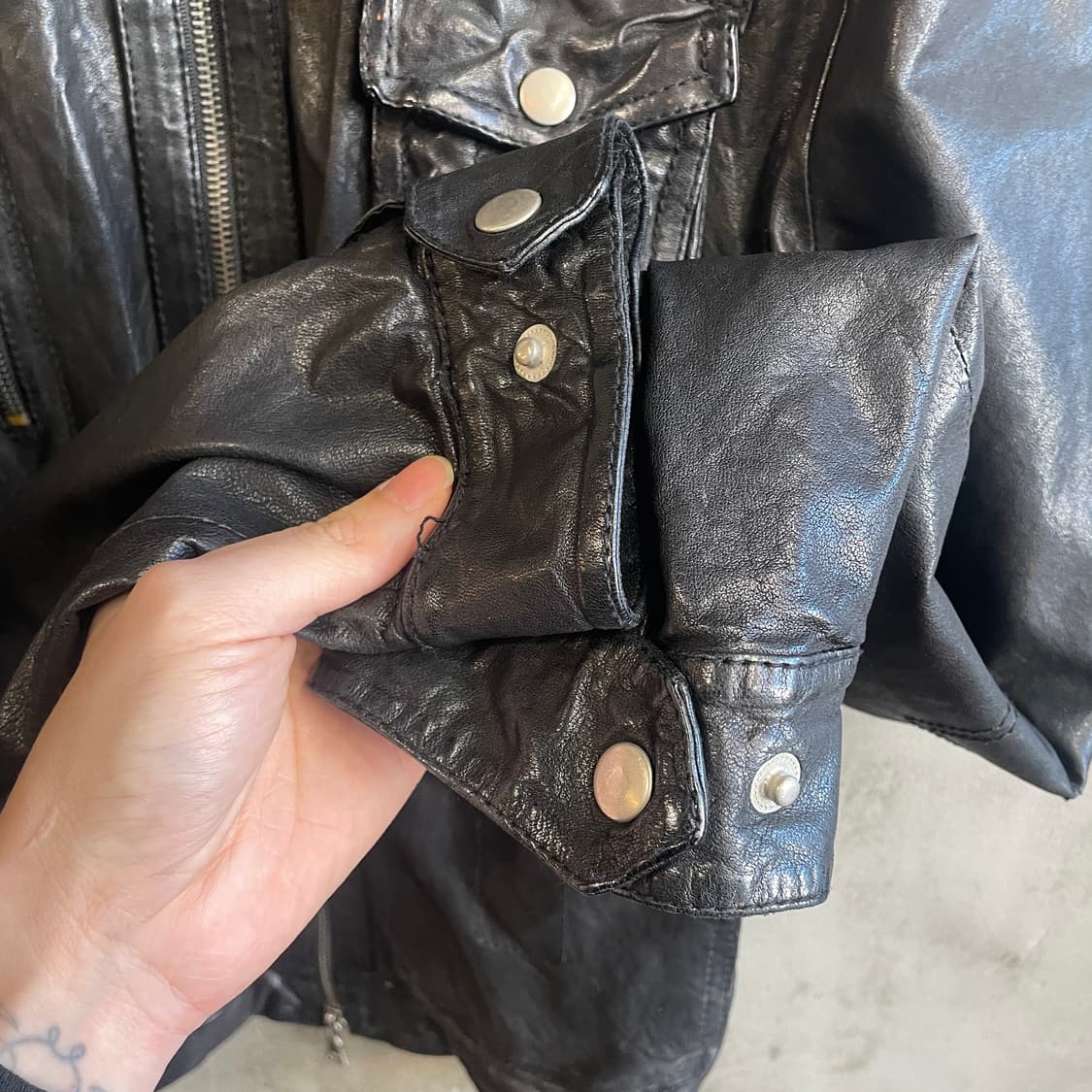 워시드 레더 자켓 상품이미지7