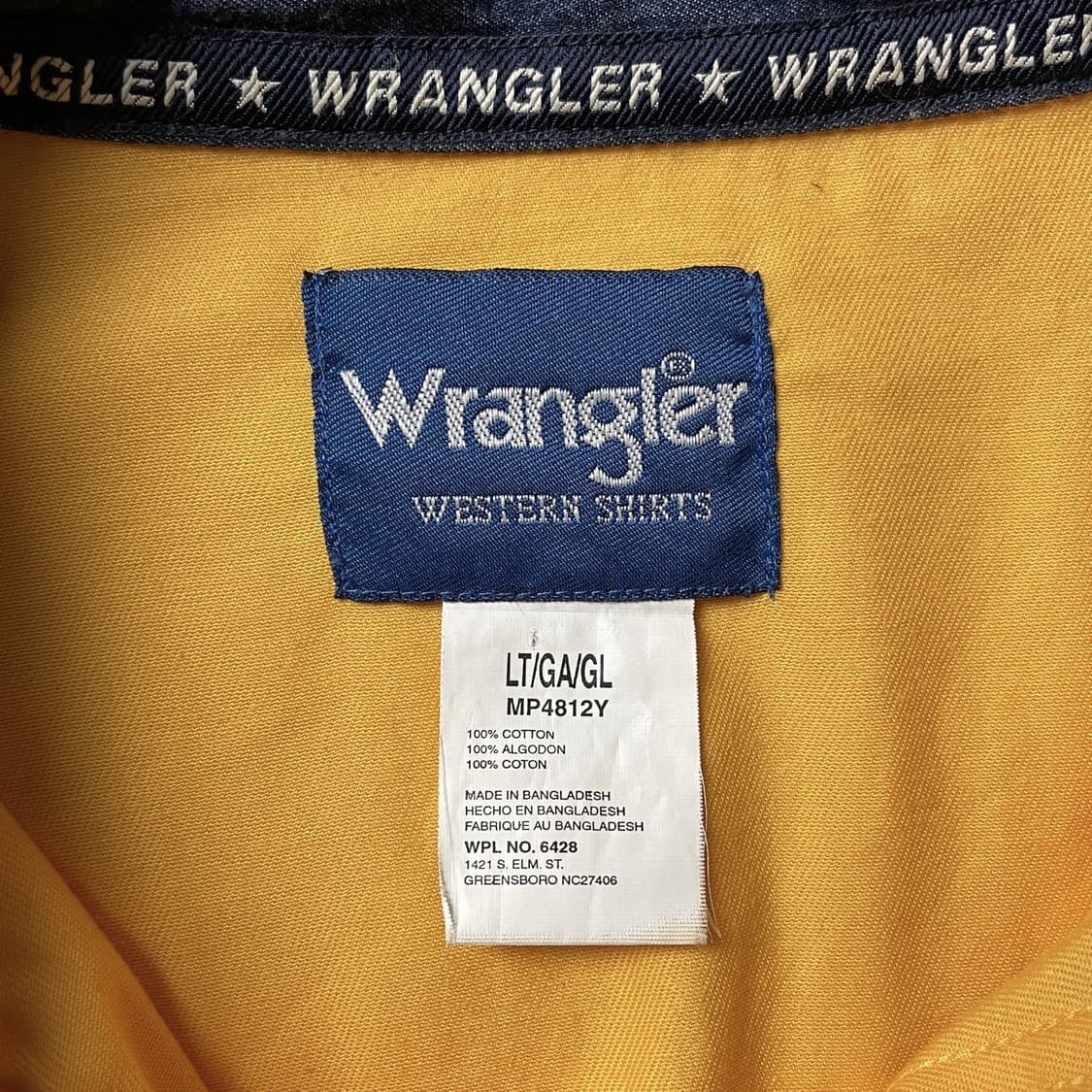 WRANGLER  랭글러 빈티지 옐로우 코튼 셔츠 A00651 상품이미지10