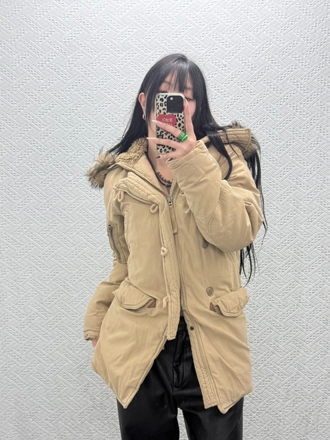 데님 앤 서플라이 빈티지 멀티포켓 워크 털 패딩 자켓 XS C08494 상품이미지2