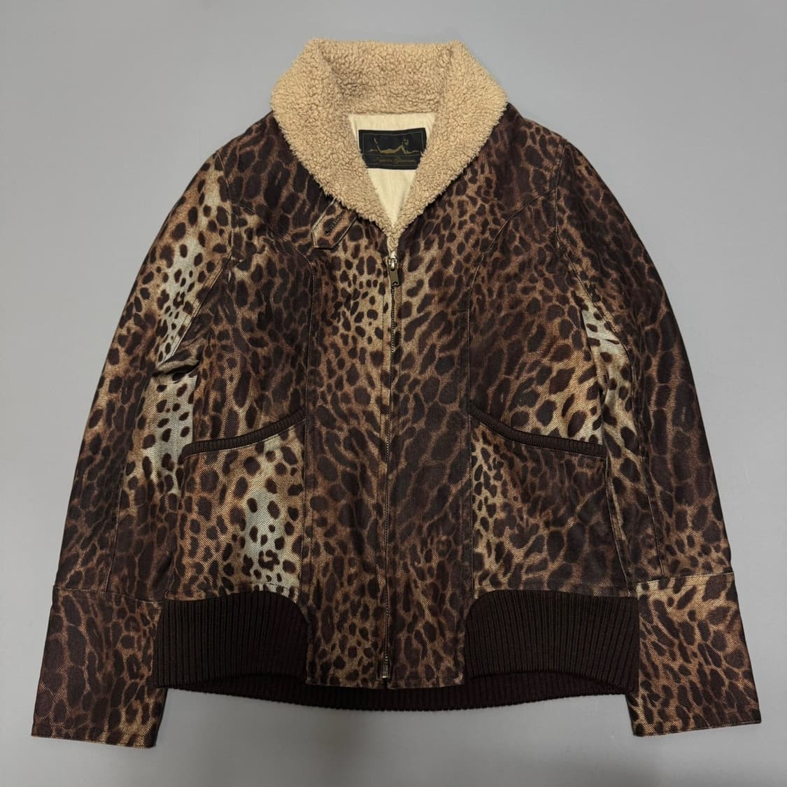 히스테릭글래머 브라운컬러 레오파드 패턴 덤블 레오파드 숄카라 자켓 상품이미지8