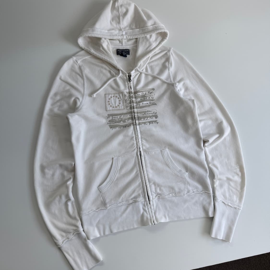 Polo Jeans 폴로 진스 화이트 성조기 후드 집업 상품이미지2