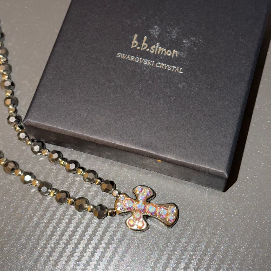(18inch) b.b.simon 비비시몬 스와로브스키 목걸이 실버 상품이미지3
