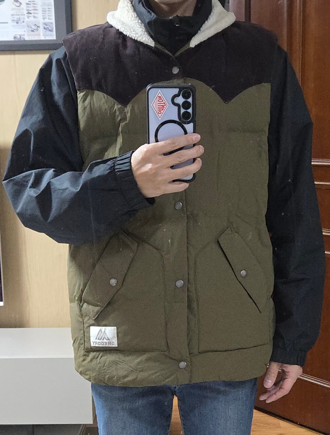 (착샷) 그레고리 패딩 베스트 양털 조끼 코듀로이 상품이미지10