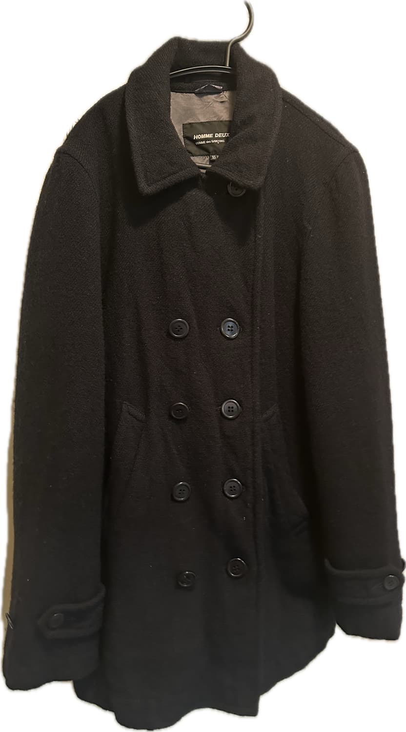 레이가와쿠보 시즌 꼼데가르송 옴므 듀스 축융 울 피코트 상품이미지1