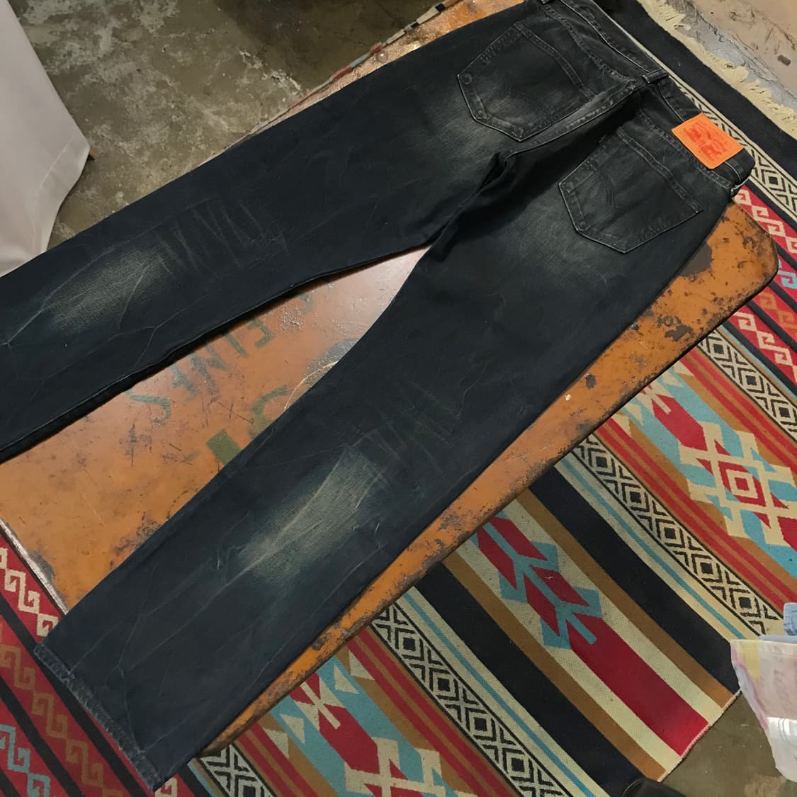 리바이스 501 딥 다크 네이비 오일 워시드 데님 팬츠 허리 31 32 상품이미지3