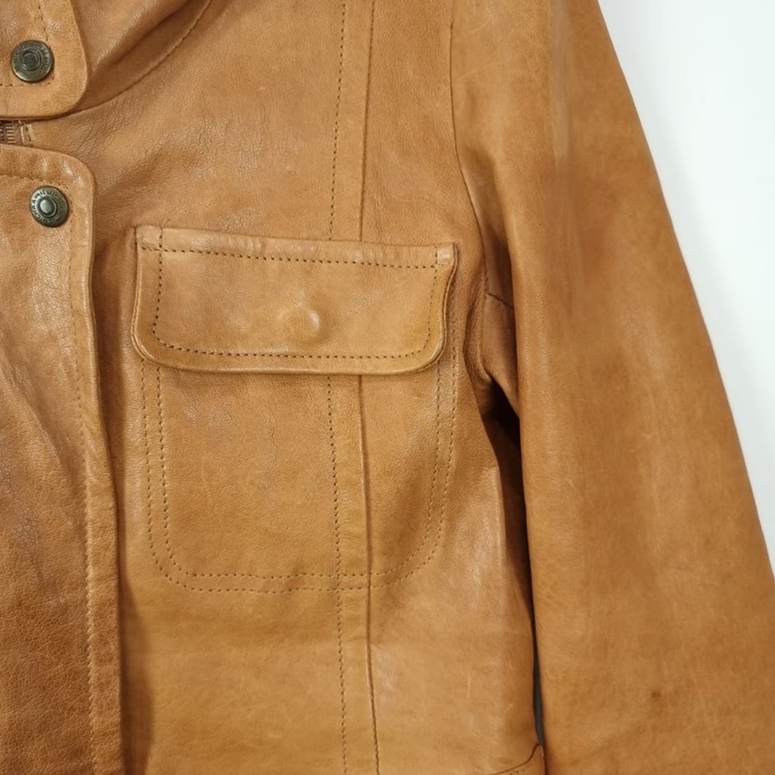 [잇미샤] 리얼 쉽스킨 양가죽 멀티 포켓 레더 필드 자켓 M19995 상품이미지6