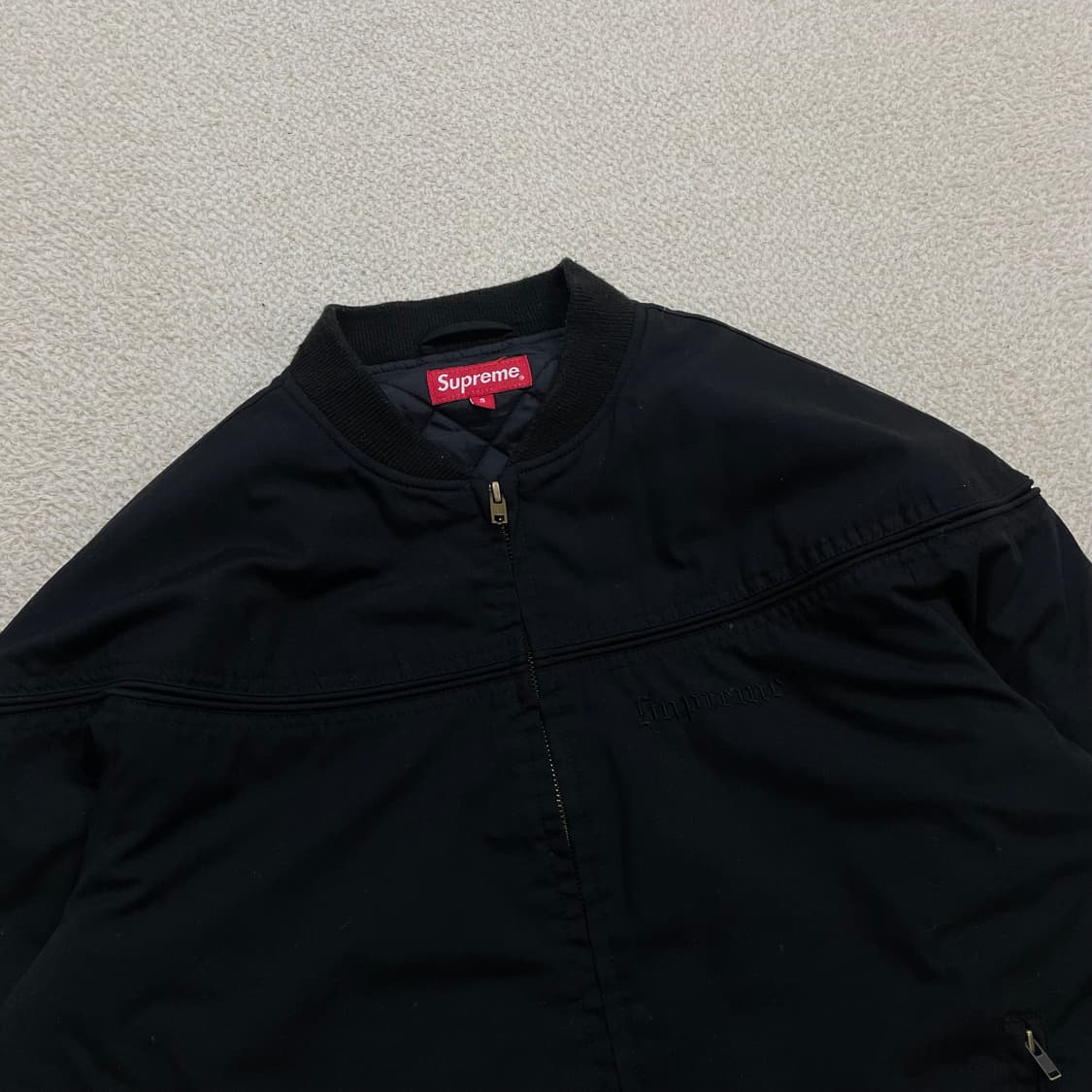 슈프림 x 트레셔 포플린 크루 자켓 블랙 상품이미지3