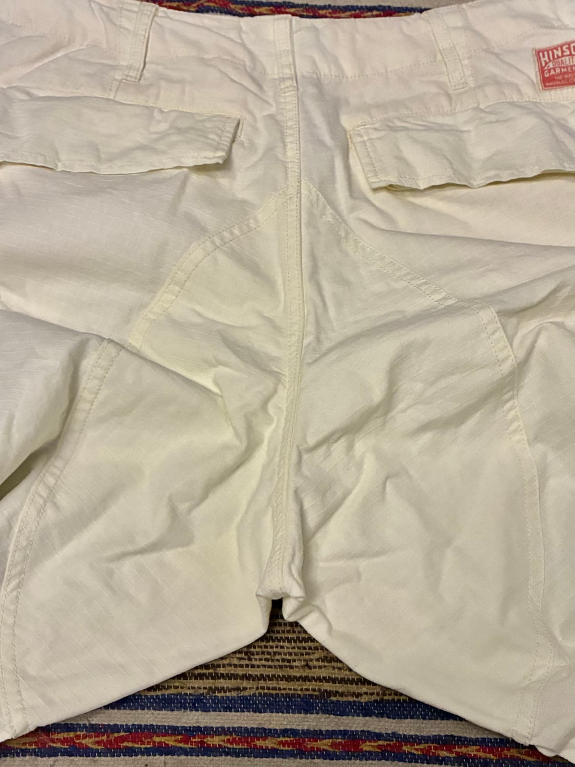 (28~32)Hinson 힌슨 립스탑 카고 밀리터리 벌룬팬츠 화이트 상품이미지9