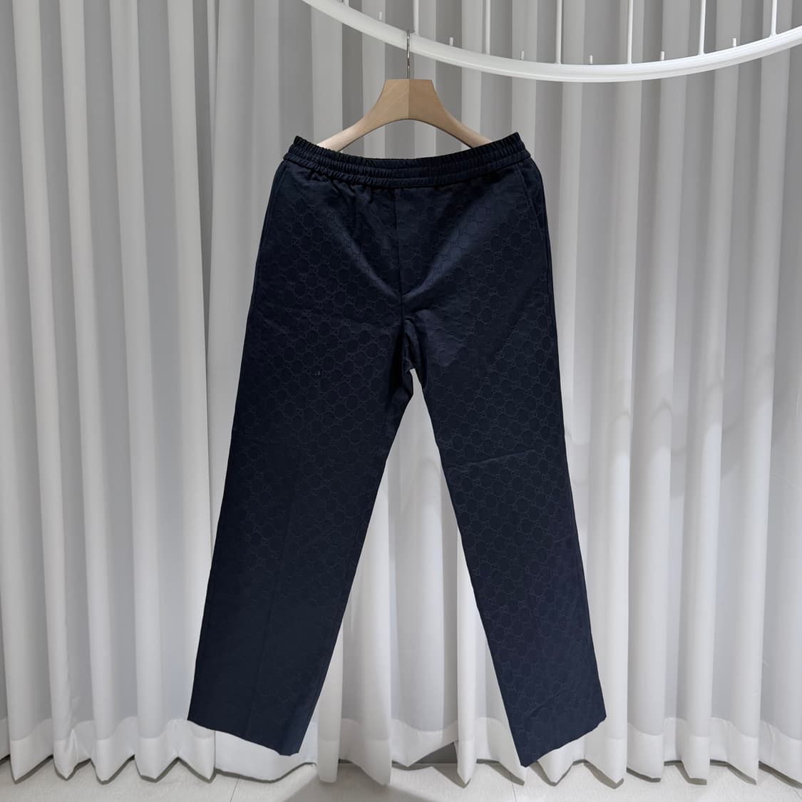 (A+/46) / 구찌 GG자카드 코튼 개버딘 블랙 팬츠 상품이미지1