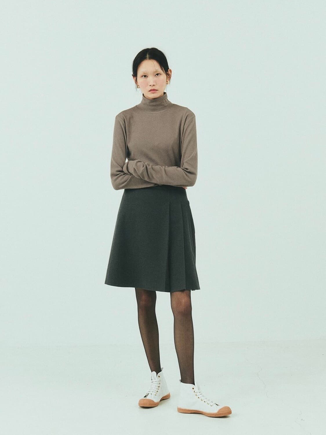 BENSIMON half turtle neck knit (grey) 상품이미지5