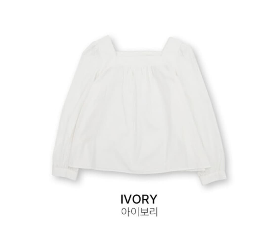 데일리쥬 에버렛 레이스 셔링 스퀘어넥 블라우스 상품이미지2