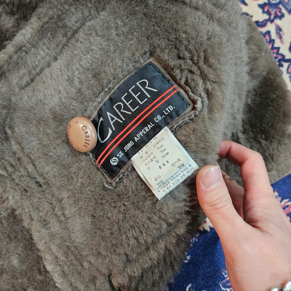 CAREER 빈티지 양가죽 양털 카라넥 무스탕 자켓  상품이미지9