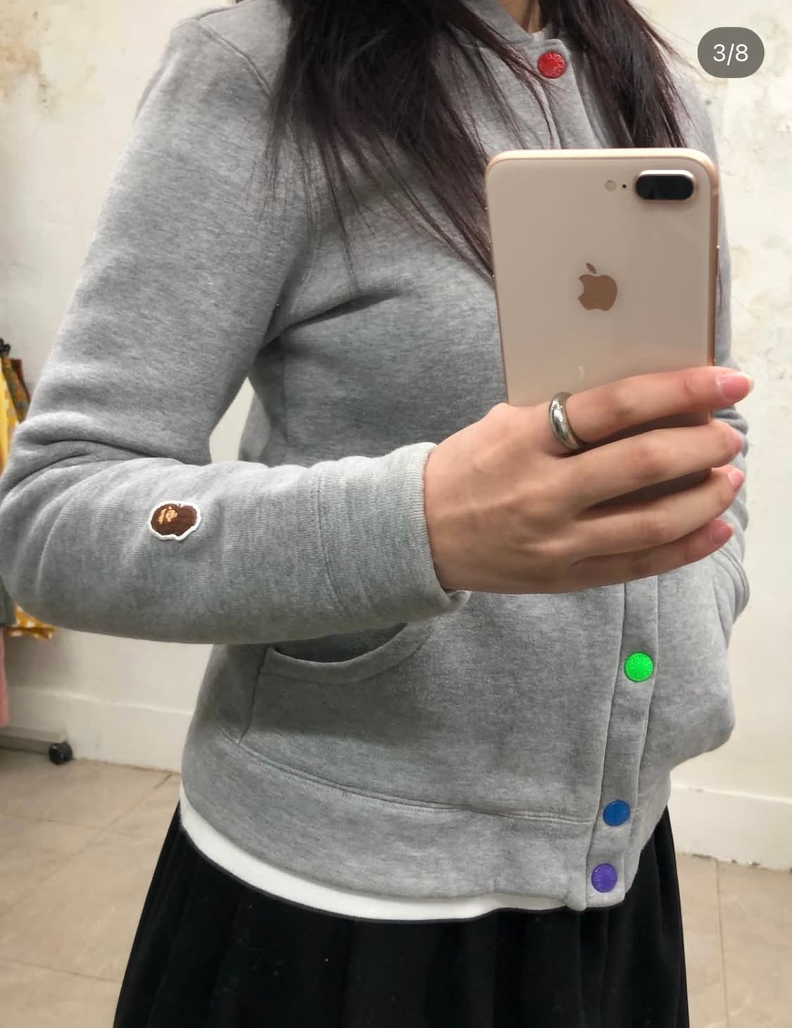 베이프 레인보우 스냅 후드 집업 상품이미지4