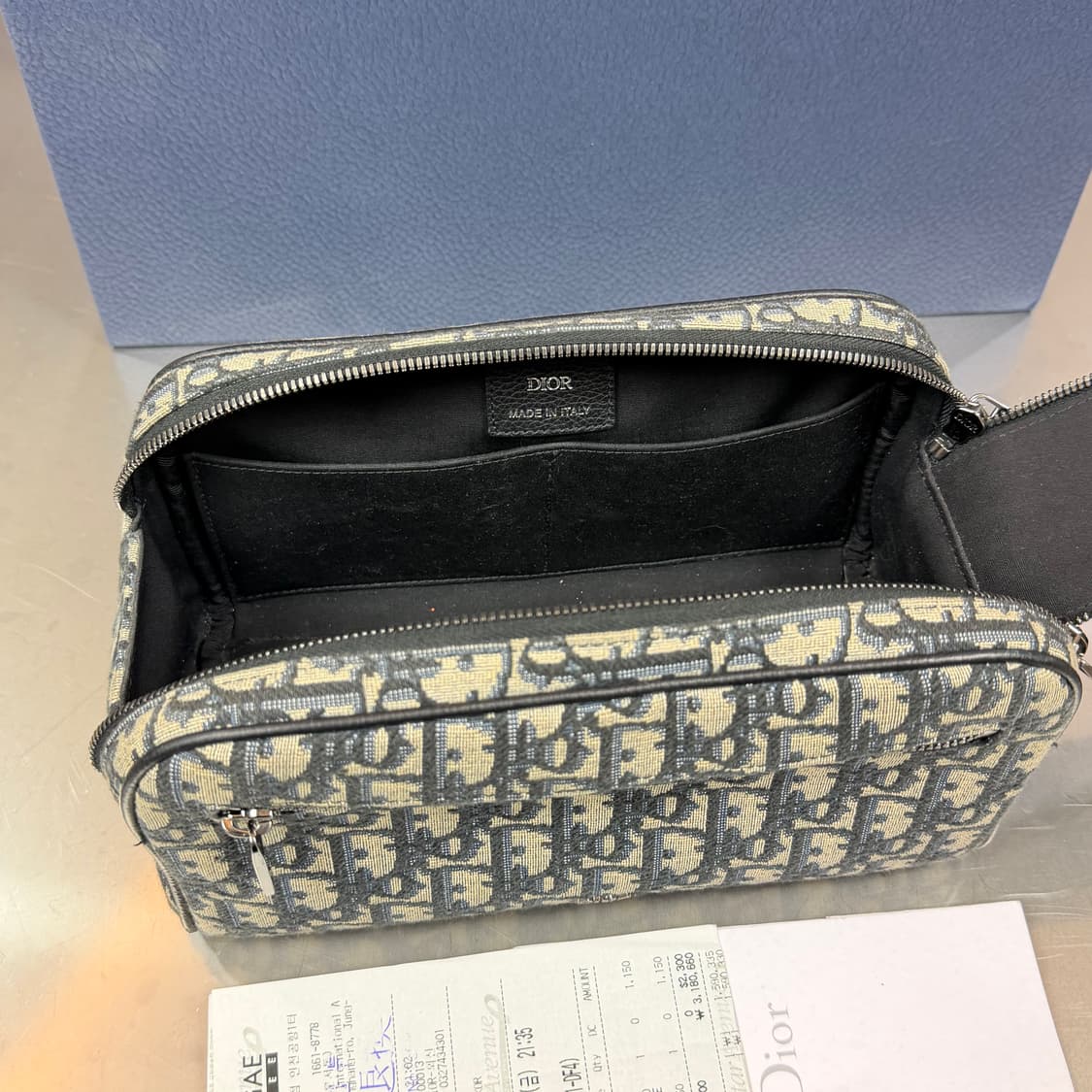 [리오브] 디올 오블리크 자카드 링고 토일레트리백 상품이미지4