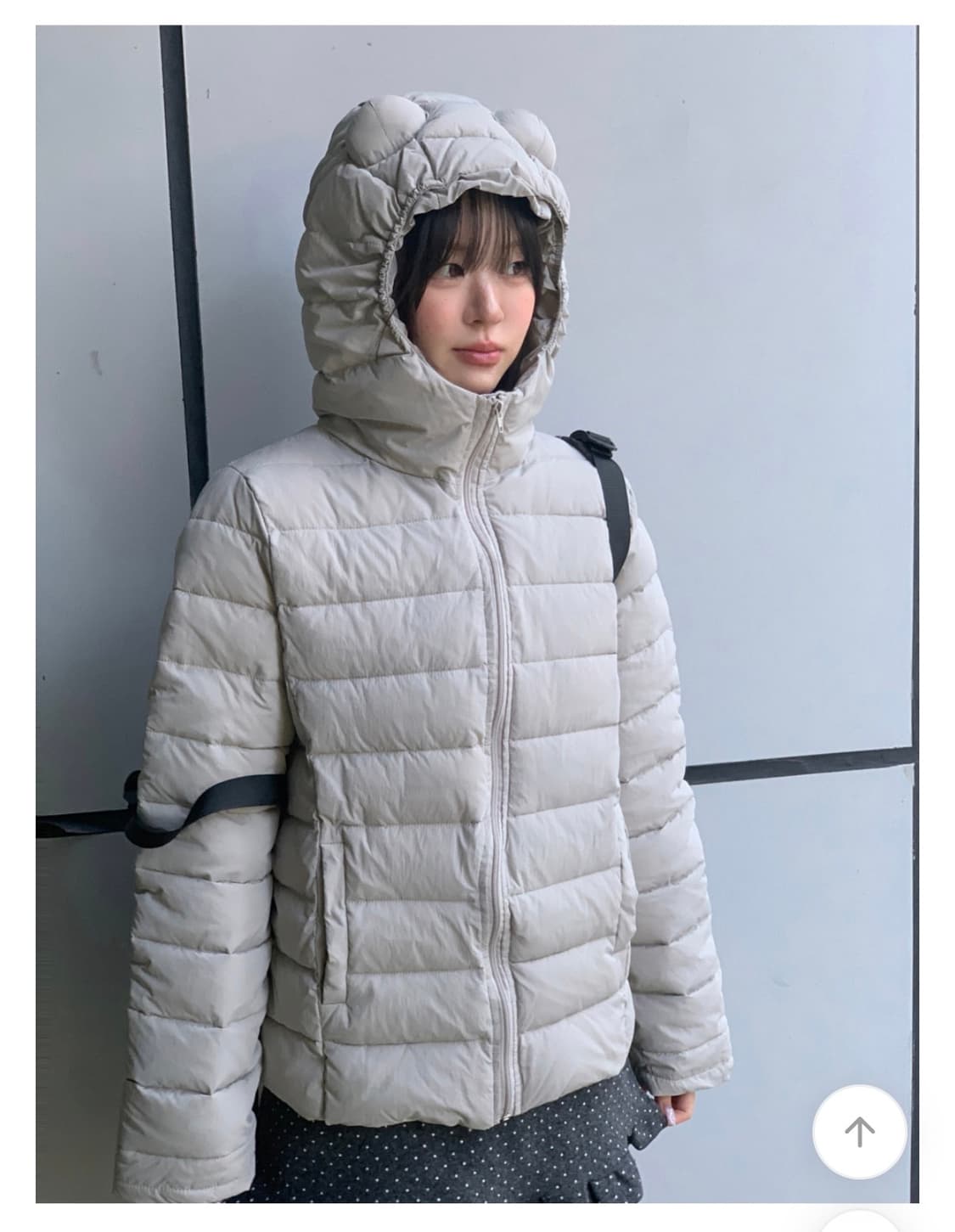 곰돌이귀 경량패딩 그레이 상품이미지2