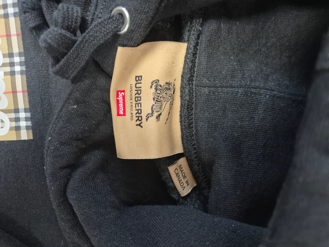 슈프림 버버리 박스로고 블랙 후드 XL 상품이미지4