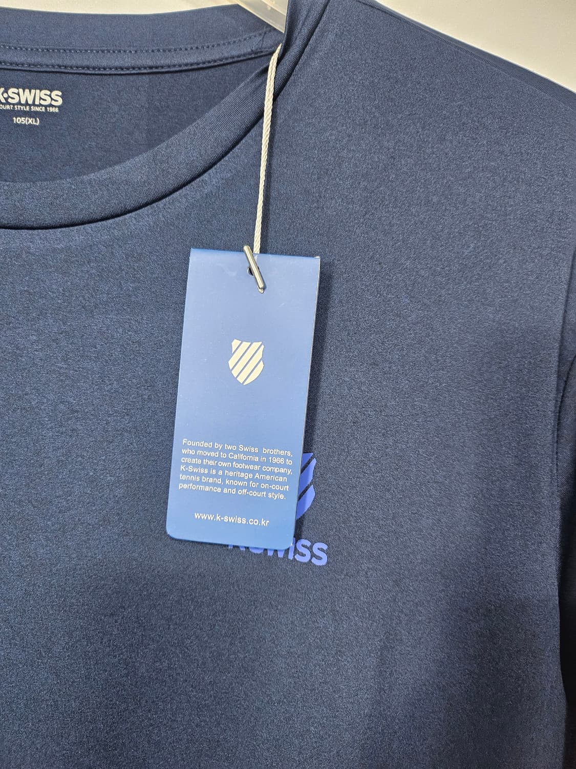 K-SWISS 네이비 기능성 여름 반팔티 105 XL 새제품 상품이미지3