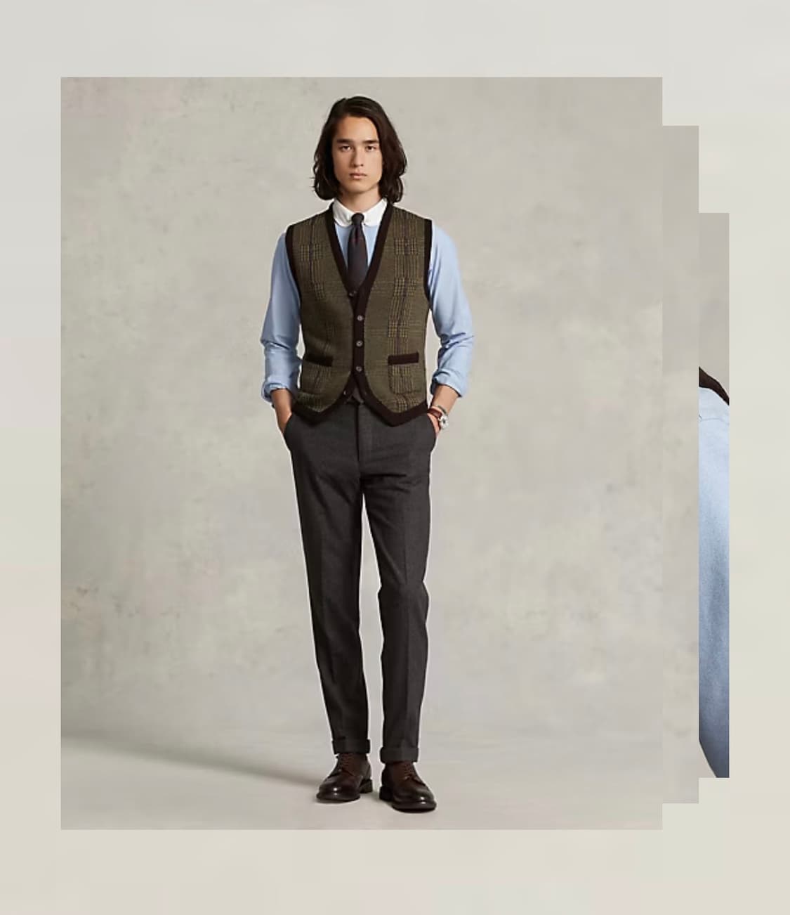 (미착용) 폴로 글렌 플래드 울 베스트/ m 상품이미지1