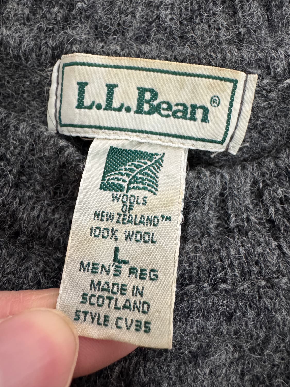 L.L.Bean 엘엘빈 미니멀 그레이 울 니트 XL 상품이미지3