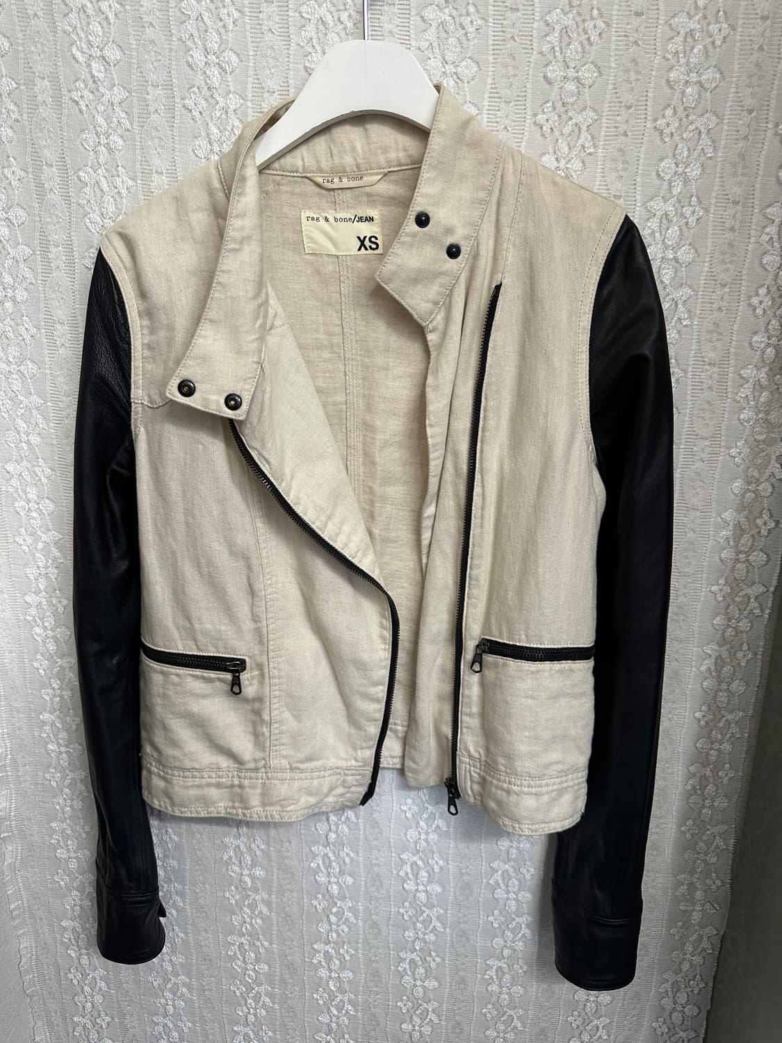 rag&bone 소매 레더 자켓 xs 상품이미지5