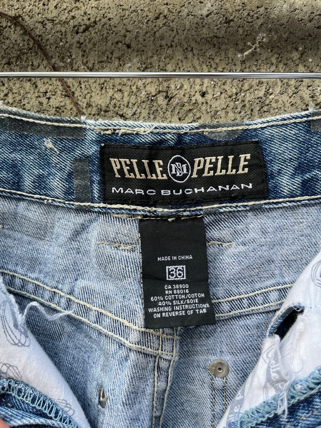 빈티지 Pelle Pelle 모노그램  레터링 오버 프린팅 배기진 36 상품이미지8