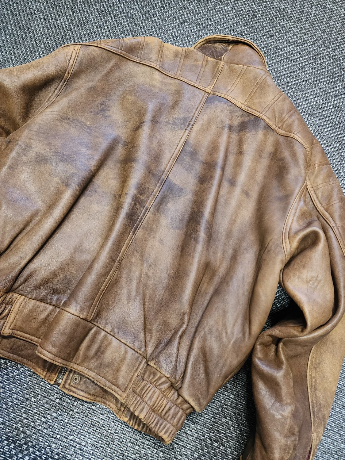 빈티지 가죽 자켓 브라운 상품이미지5