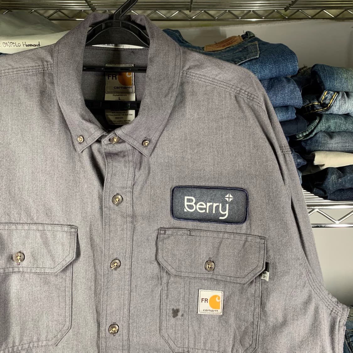 [L] 칼하트 FR 워크셔츠 그레이 상품이미지1