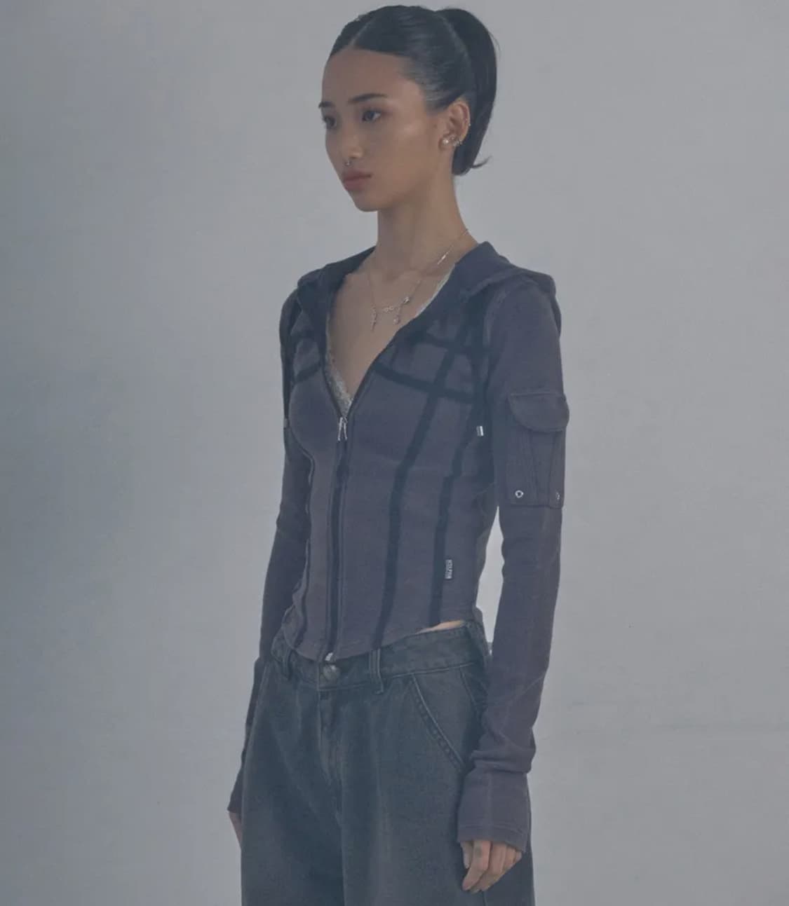 스컬프터 Washed Bondage Hoodie Washed Navy 상품이미지2