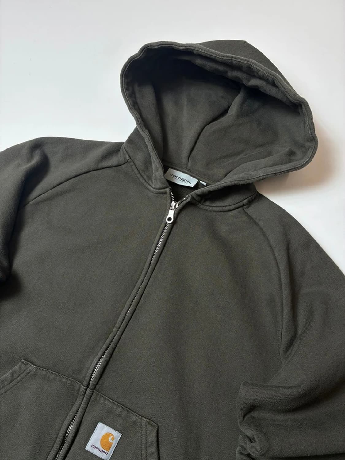 칼하트 WIP 카키 워싱 후드 집업 PN8259 상품이미지2