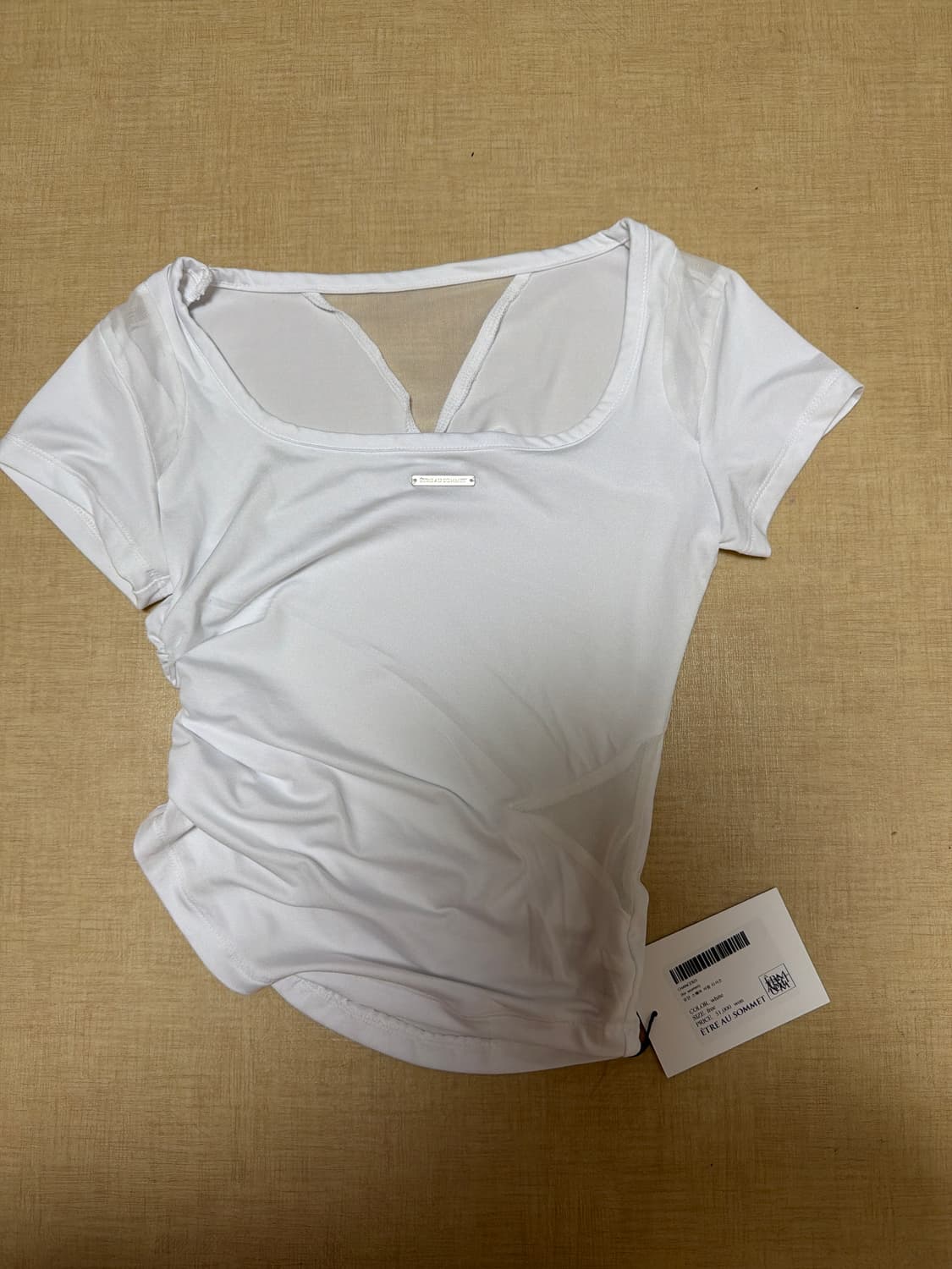 에트오소메 Modern Square Shirring Tee (White) 상품이미지2