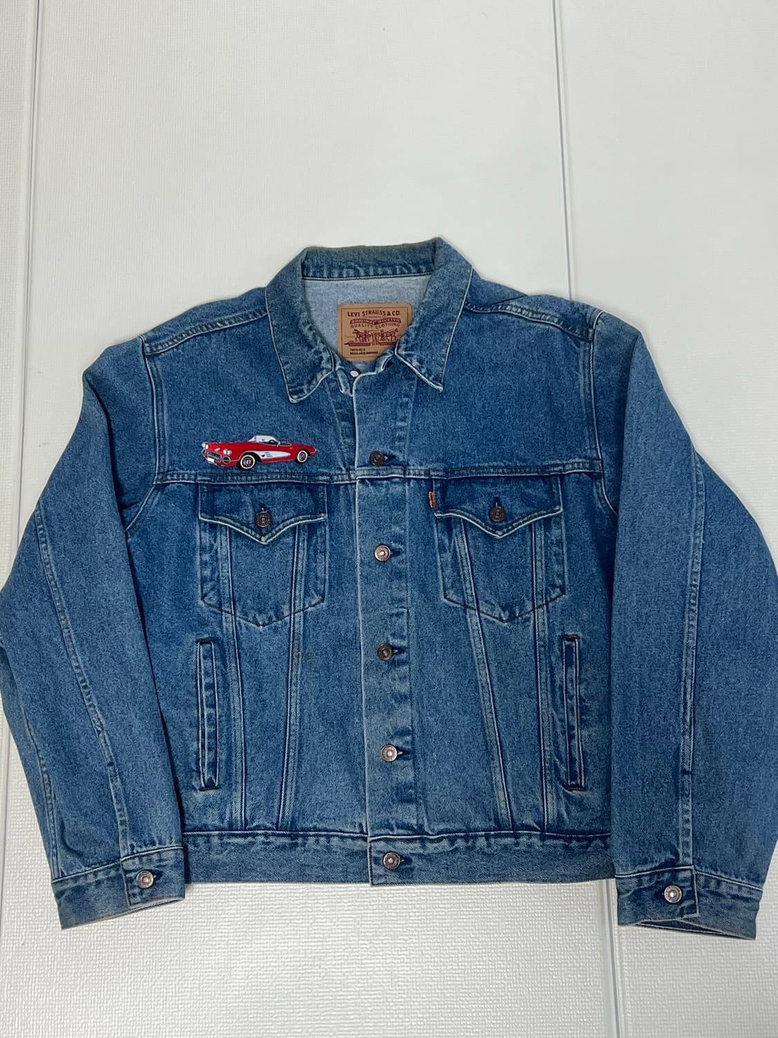 리바이스 오렌지탭 자동차 자수 데님 트러커 자켓 판매합니다 상품이미지1