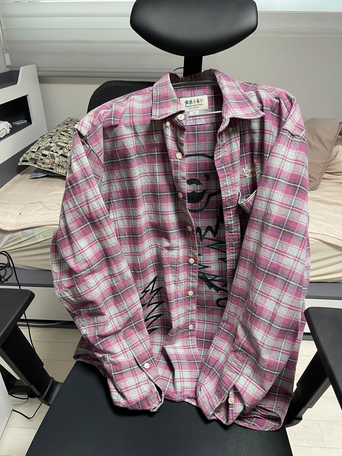 디스이즈네버댓 그레이트풀데드 체크셔츠 플럼 상품이미지2