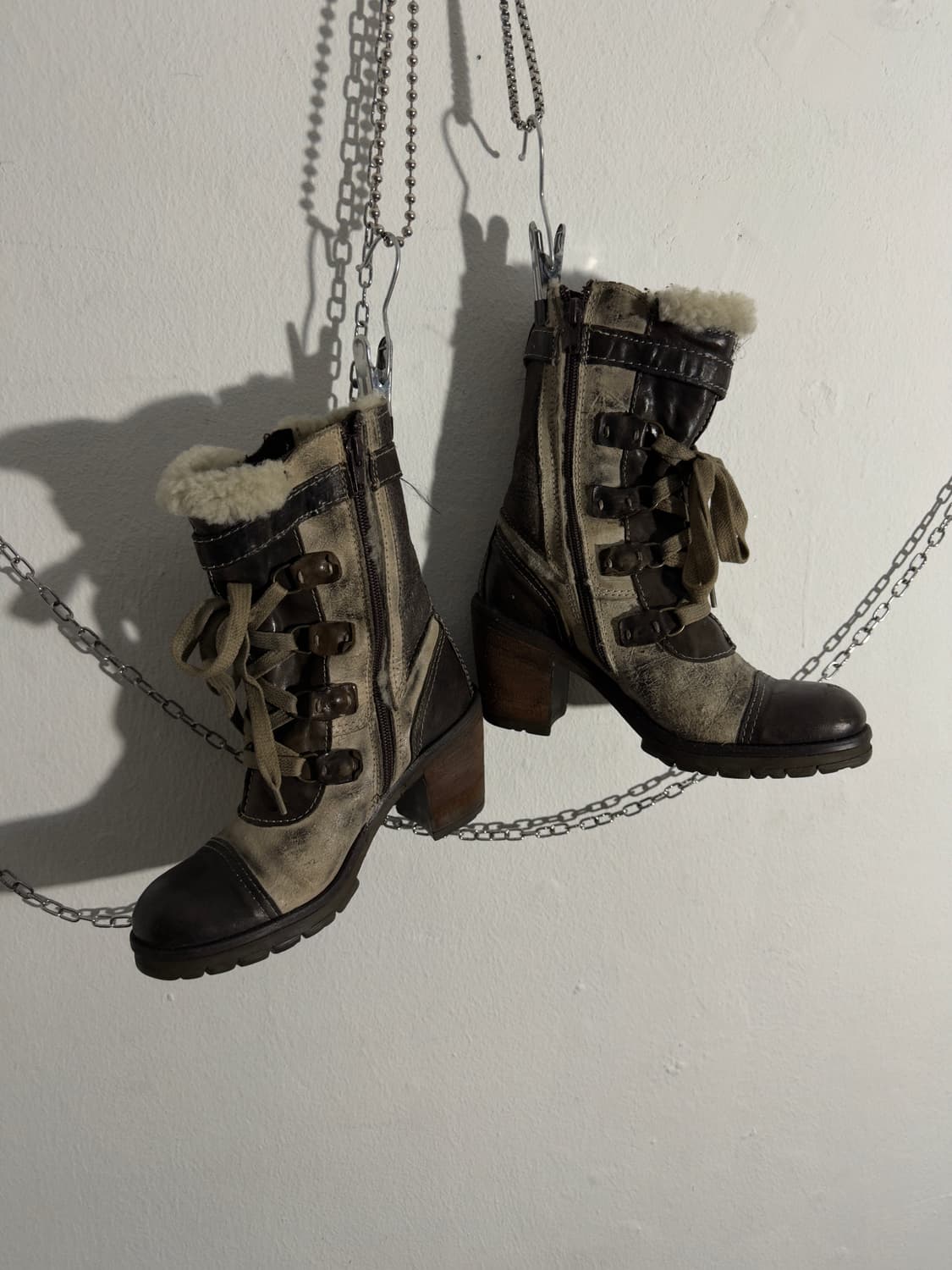 manas 퍼 무스탕 레이스 부츠 상품이미지2