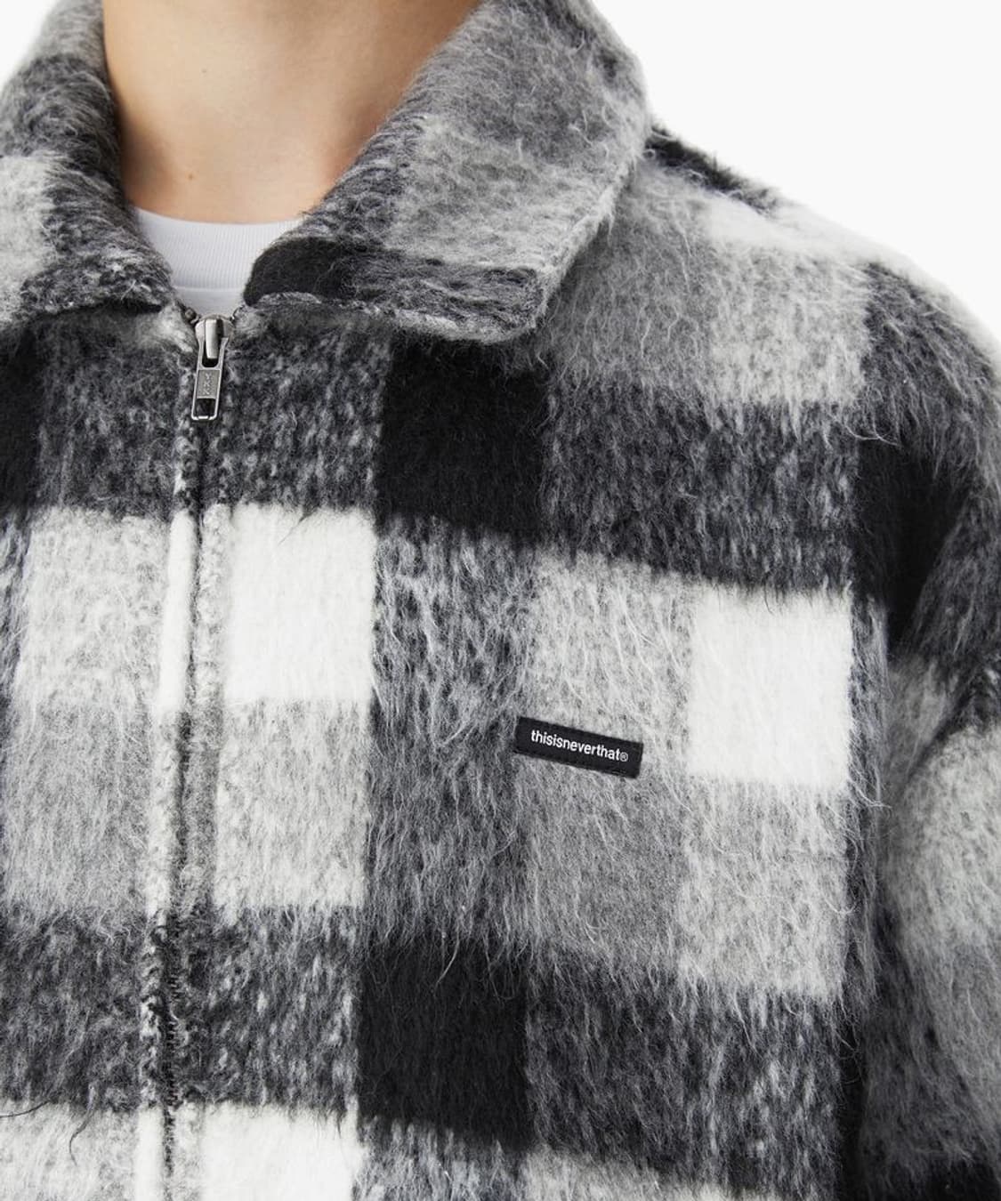 Brushed Check Zip Jacket Black  상품이미지7