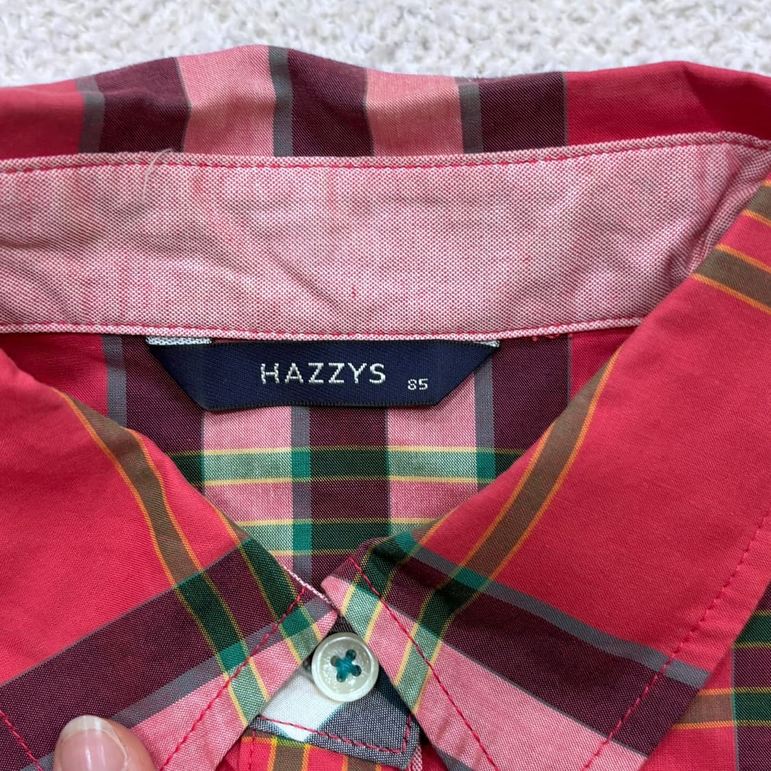 85 헤지스 체크패턴 긴팔 셔츠 (오염확인) 0429E 상품이미지3