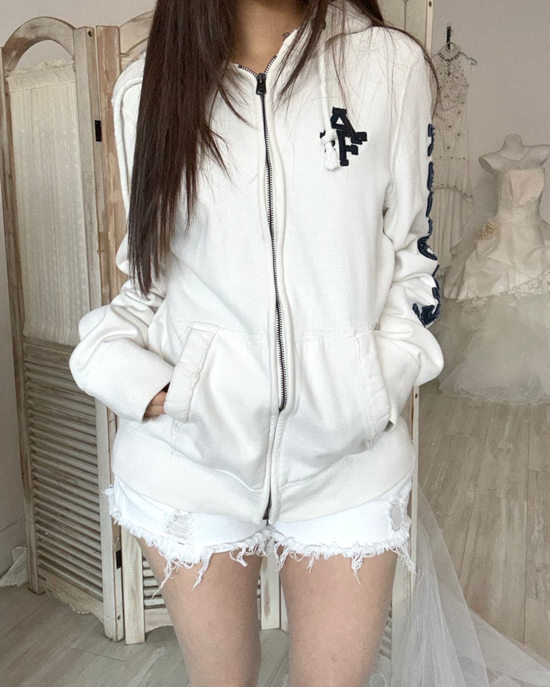 y2k fairy White denim short pants  상품이미지5