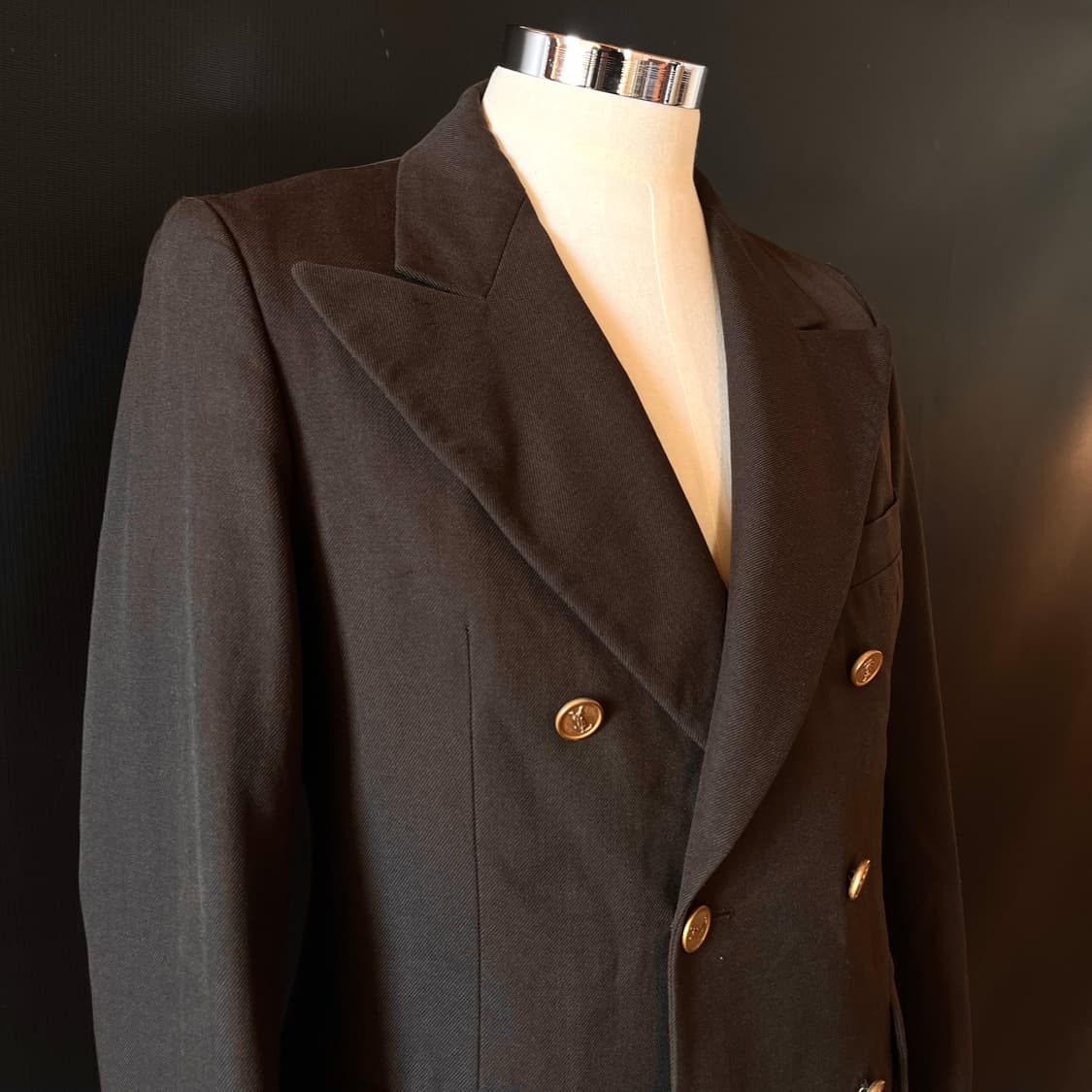  80s 프랑스 입생로랑 금장 로고 더블 자켓 Made in France 상품이미지3