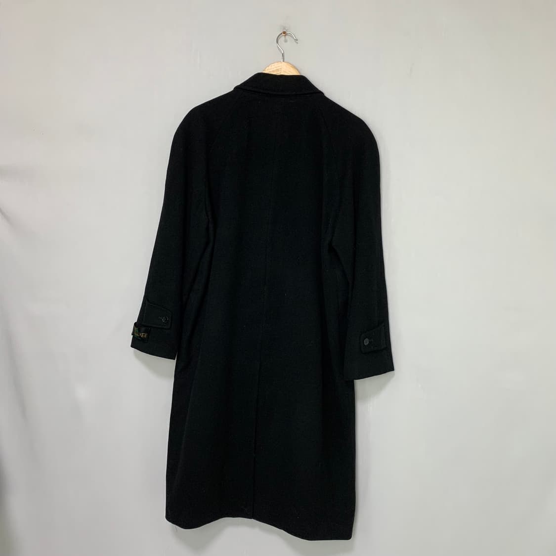 빈티지 캐시미어 100 블랙 롱 코트 남녀공용 상품이미지2