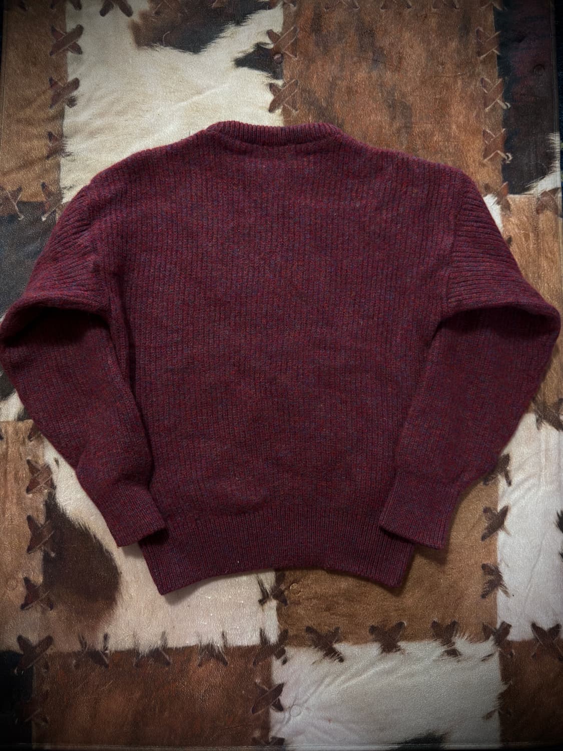 80s USA Load Jeff 파인 울 멜란지 니트 스웨터 상품이미지2