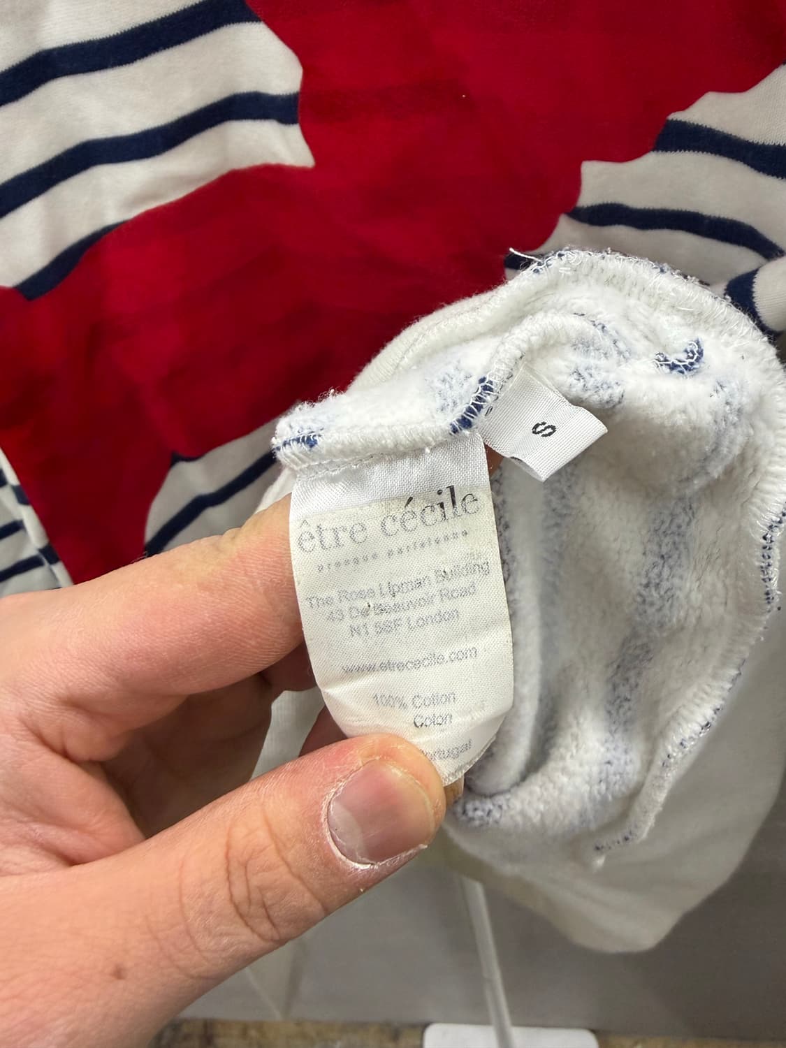 에트르 세실 스트라이프 강아지 맨투맨 S 상품이미지4