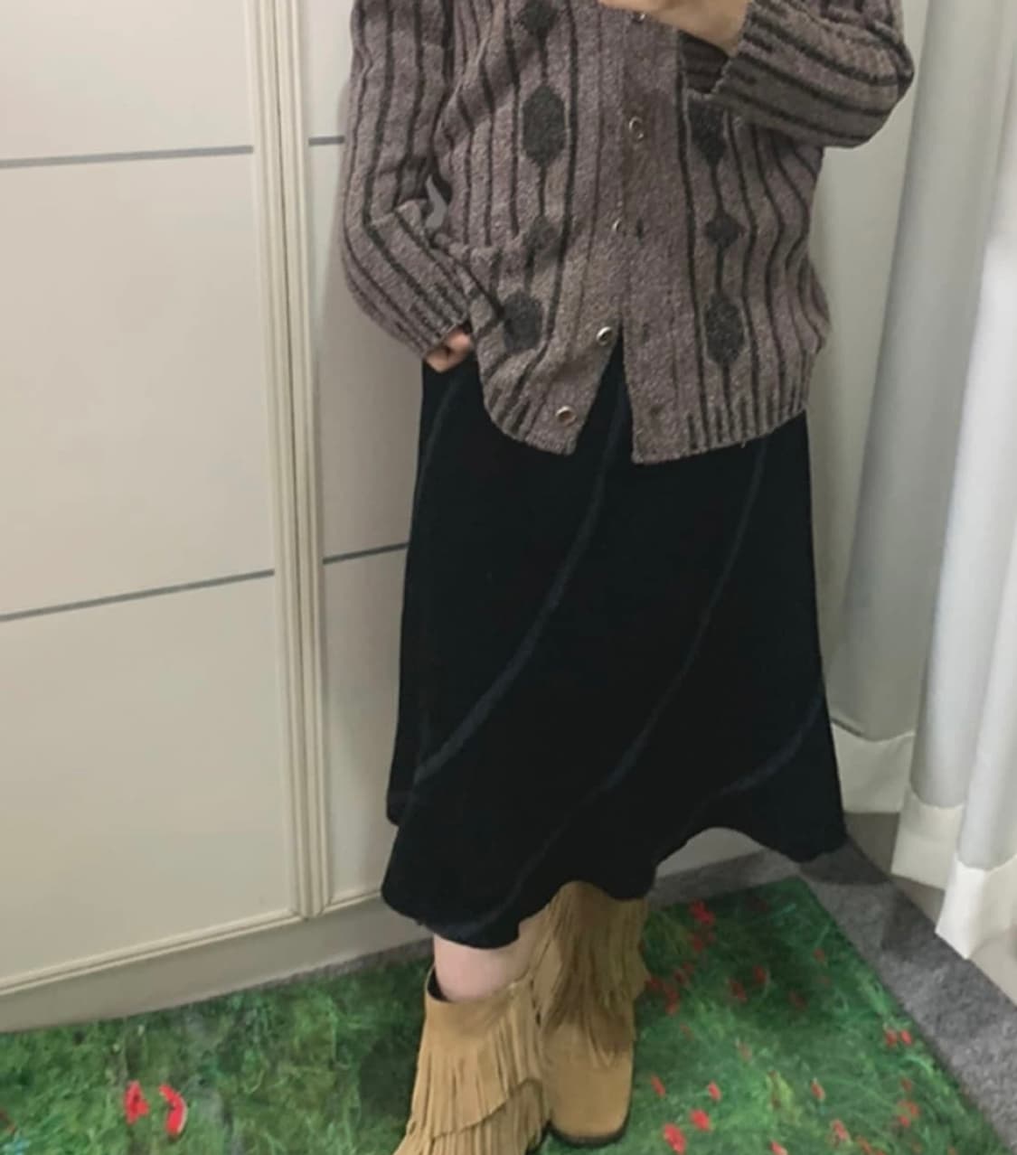 벨벳 레이어드 스커트 상품이미지2
