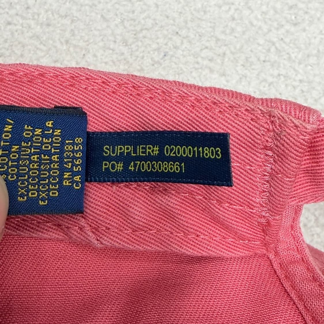 POLO 코튼 치노 베이스볼 캡 핑크 상품이미지6