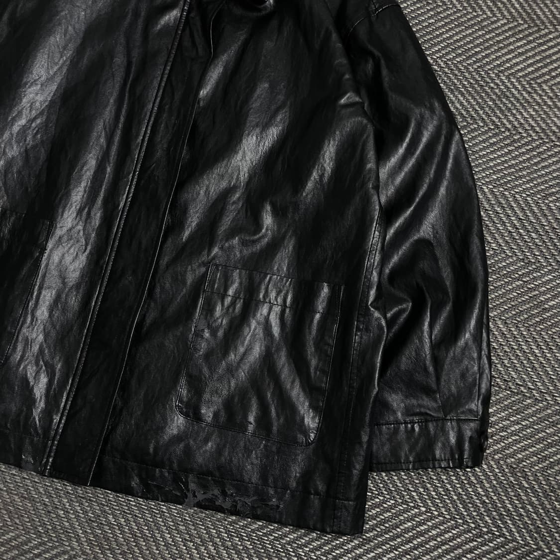 레프트서울 박시핏 레더 반코트 하프 가죽자켓 y 4797 상품이미지3