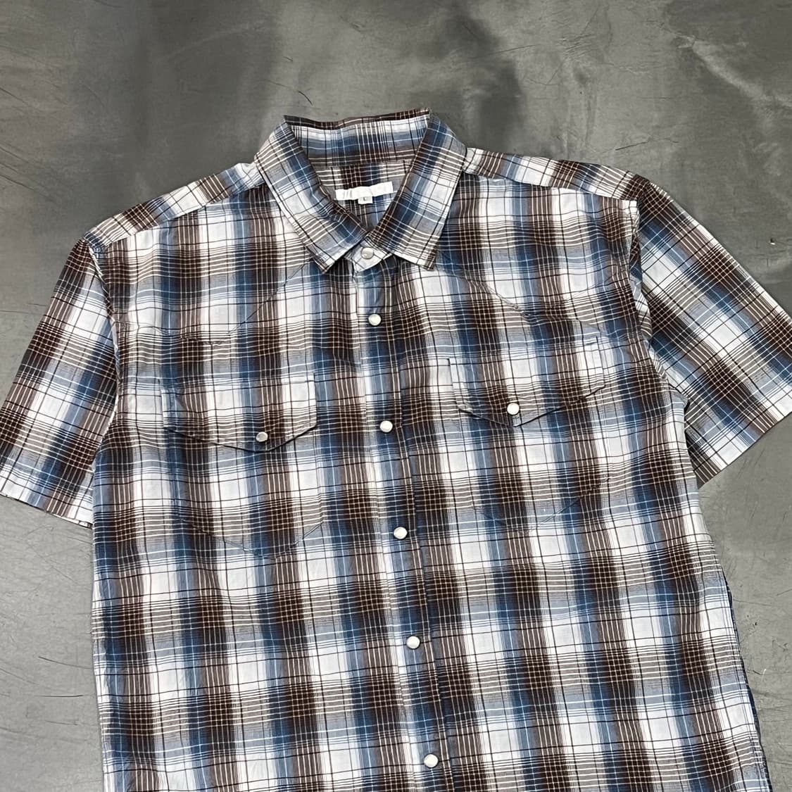  빅 샤크 체크 웨스턴 하프 셔츠 y16218 상품이미지3