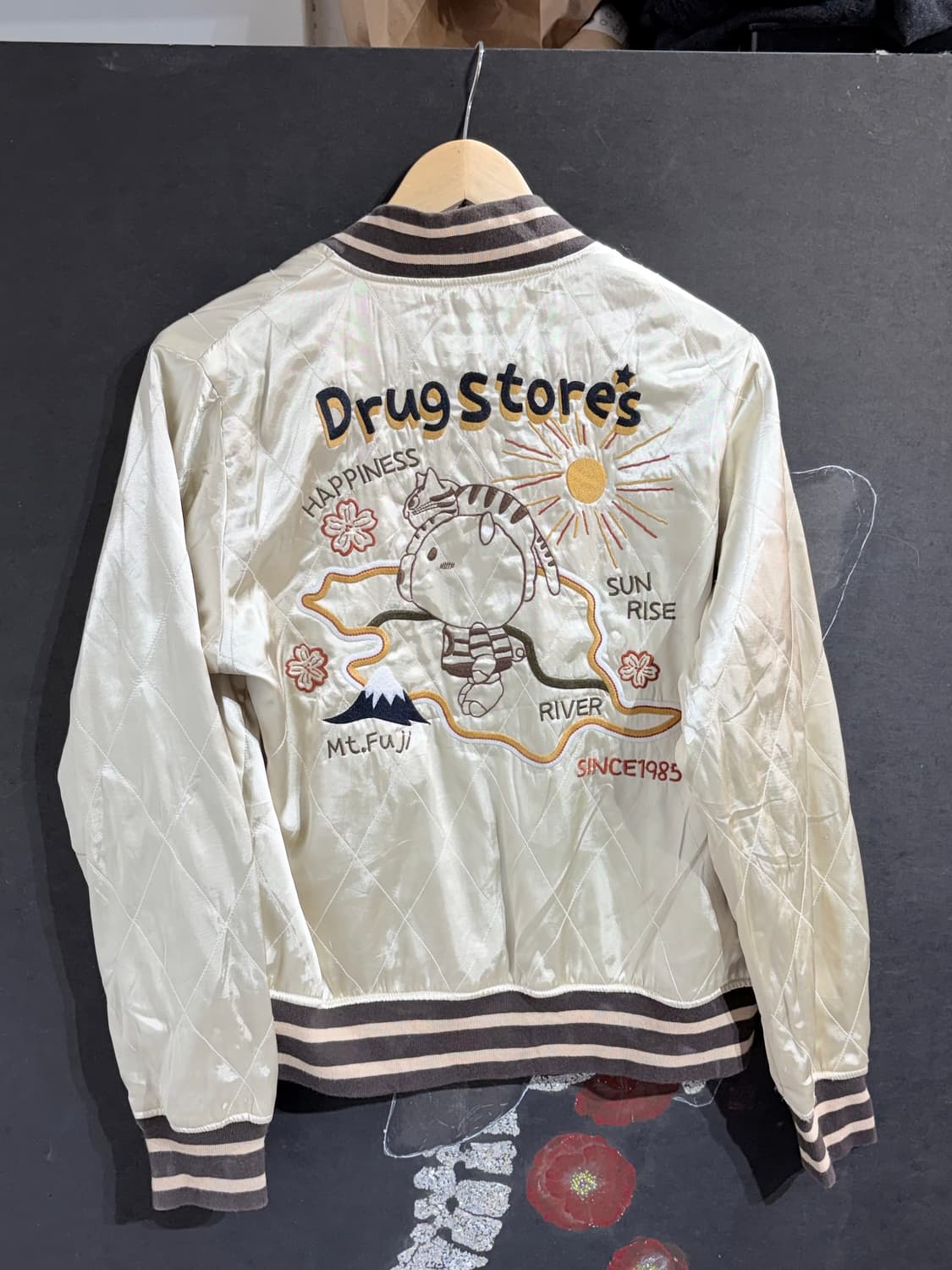 JPN 드럭스토어 일본빈티지 수니베어 스카잔 새틴 오리엔탈 스카쟌 상품이미지9