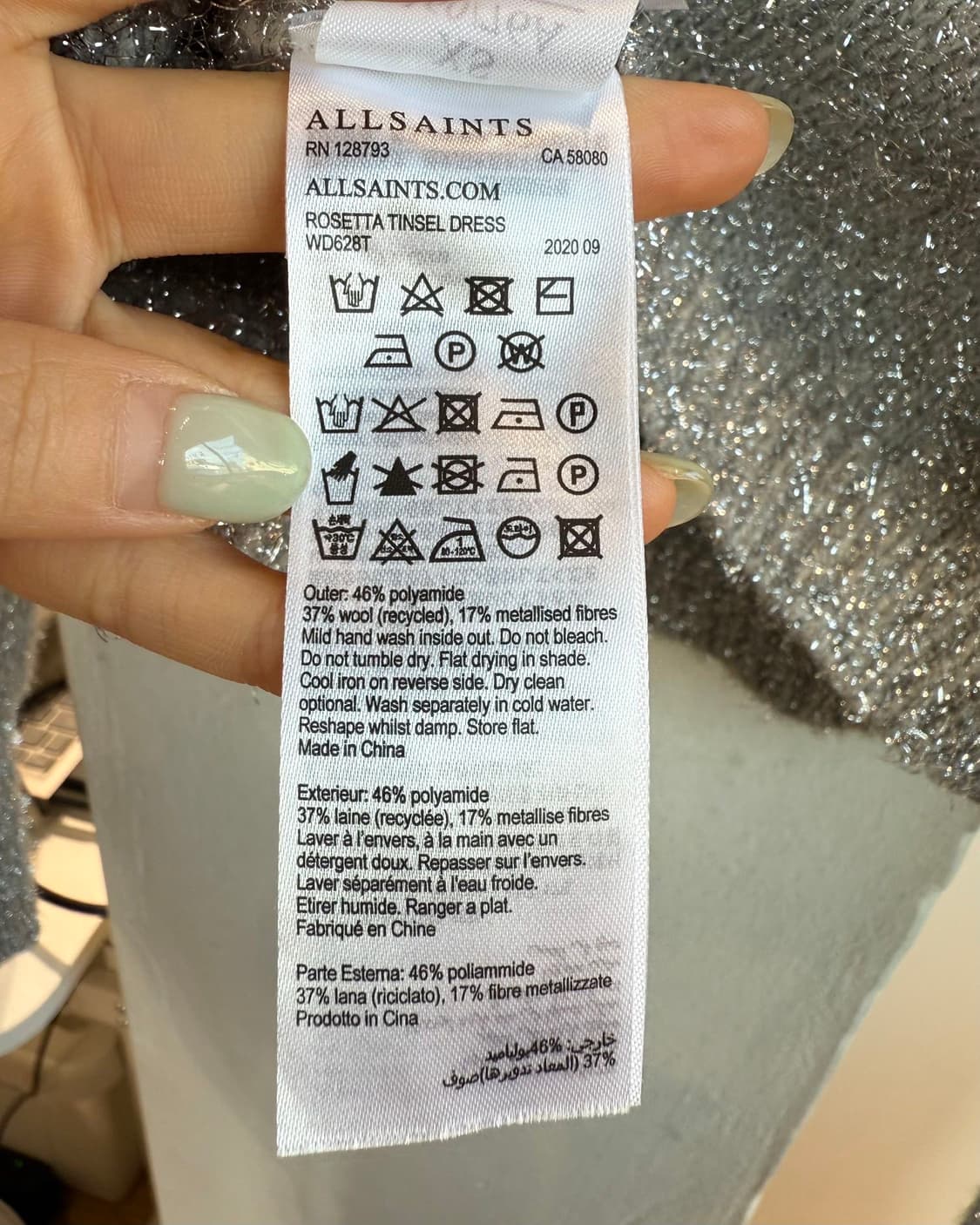 올세인츠 실버 로제타 틴셀 크롭 니트 상품이미지9